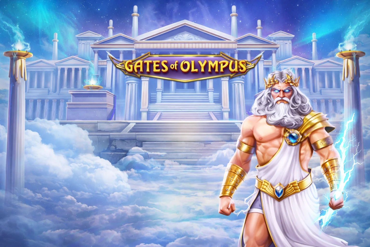 Gates of Olympus slotu — Zevs və Olimp məbədi, Pragmatic Play provayderi, ×5000 multiplikator
